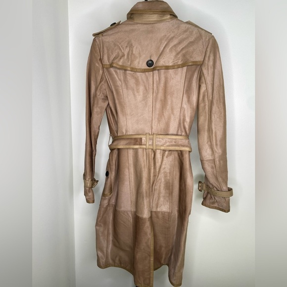 Burberry Pony Hair & Leather Trench Coat – Made in Italy, Size 6 - Picture 3 of 6